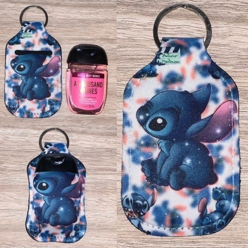 Disney large Stitch blue hand sanitizer holder new